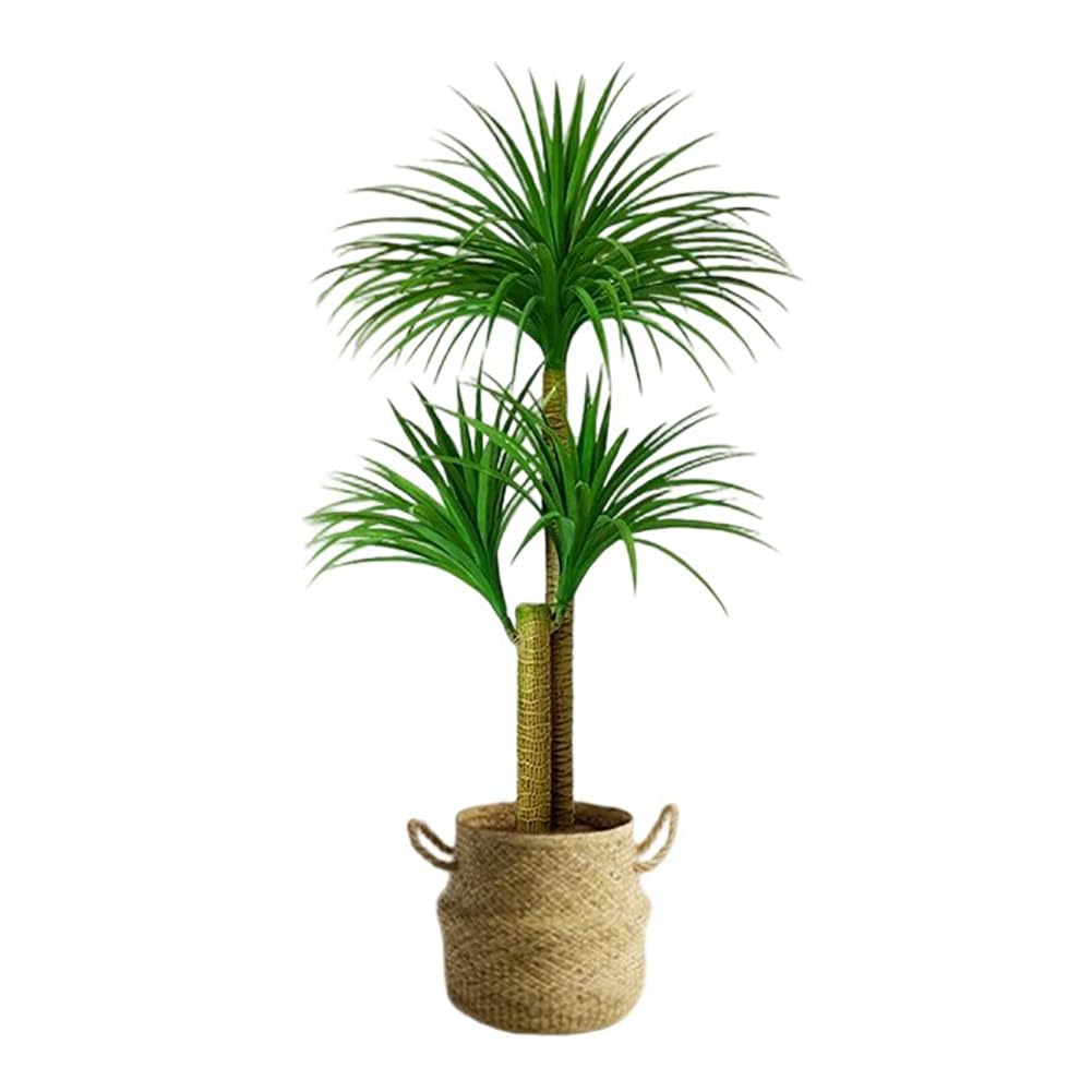 SWENEEN Luxury Large Simulated Dracaena Potted Plant With Flower Pot,Artificial Tree For Indoor And Outdoor,130/160/180Cm High,Fake Dracaena Floor Plant,D High 130Cm,G High 130cm