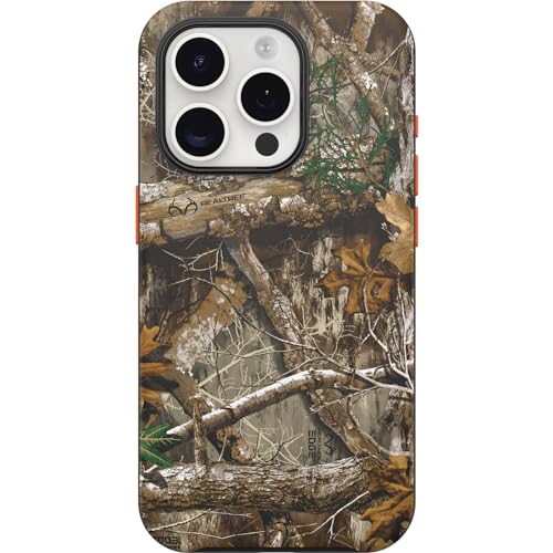 Coque iPhone 15 Pro OtterBox Symmetry Realtree Edge compatible MagSafe orange