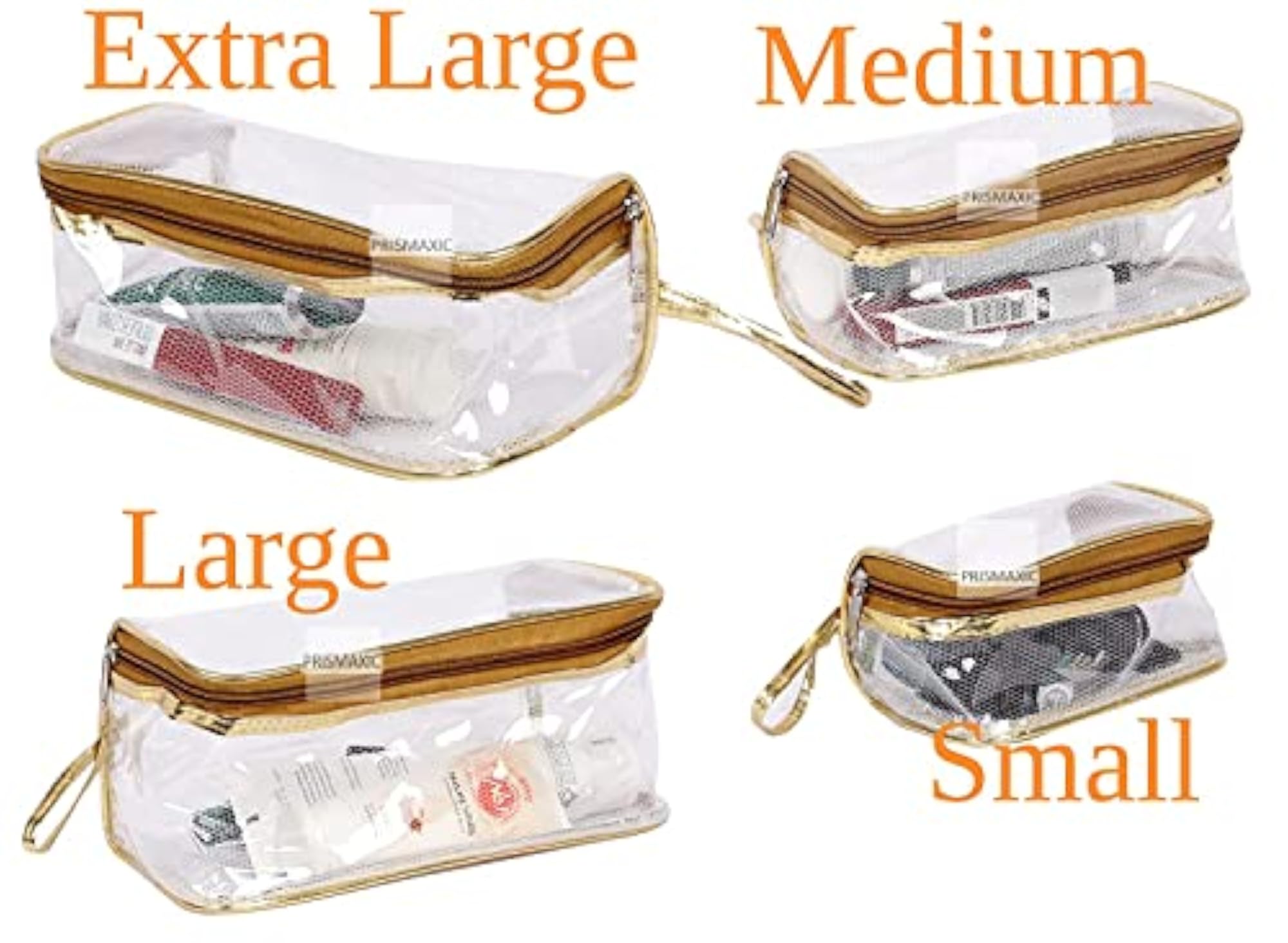 Set of 4 Multipurpose Transparent Travel Pouch Makeup Kits