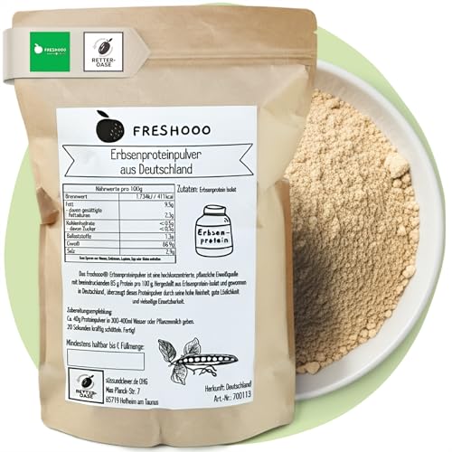 freshooo® Erbsenproteinpulver | 1,0 kg | 85% Protein | aus
