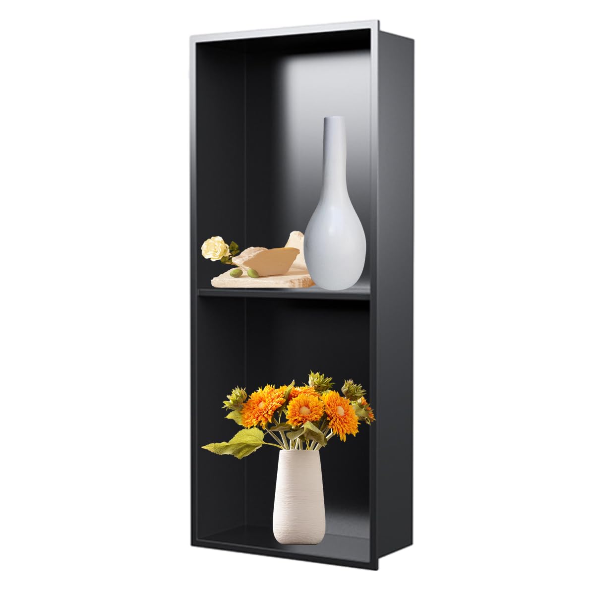 Étagère de douche acier inoxydable 304 noir rangement salle de bain