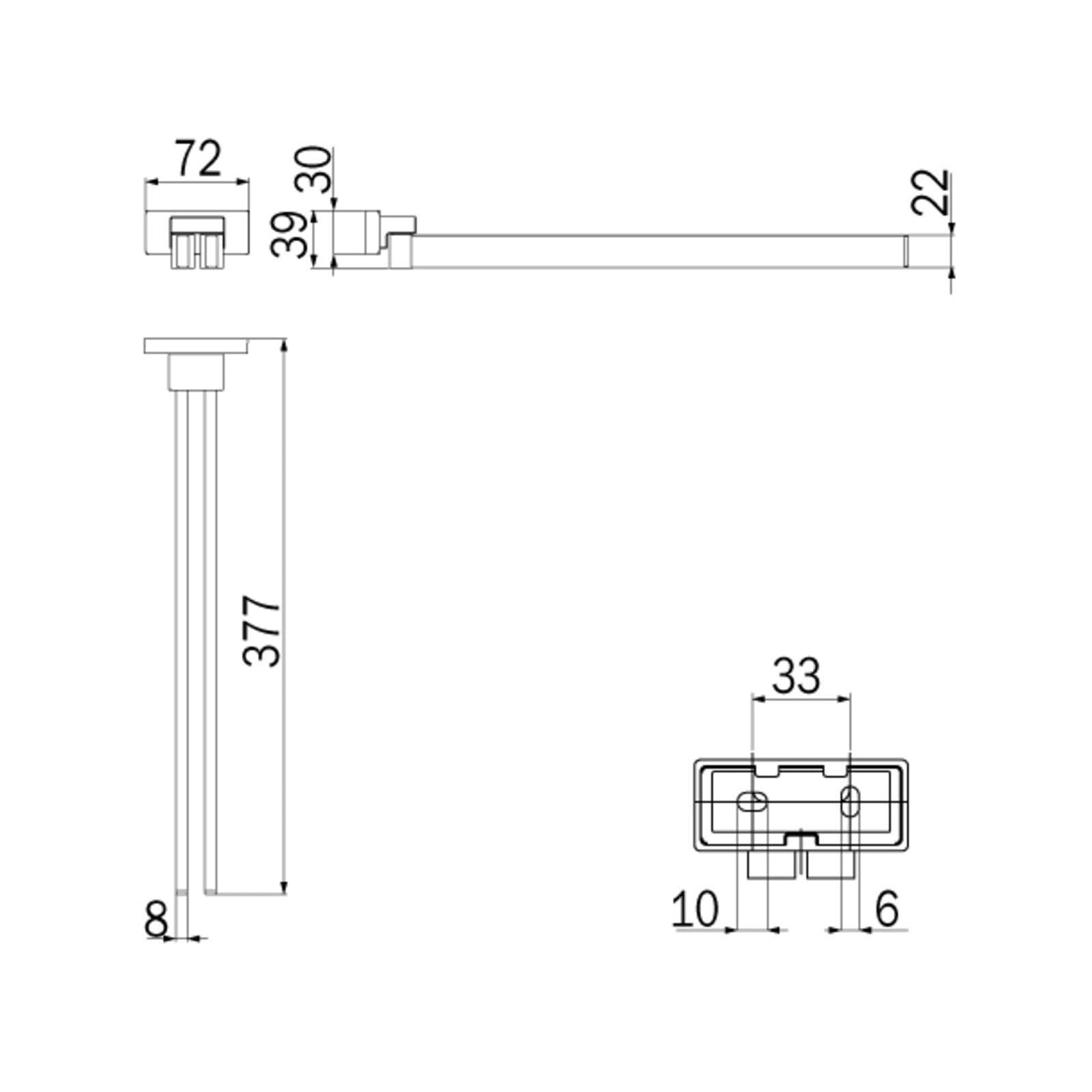 Inda A1815ACR Lea Portasalviette Doppio a Snodo, Ottone, Cromato, 38 x 7 x 3 cm