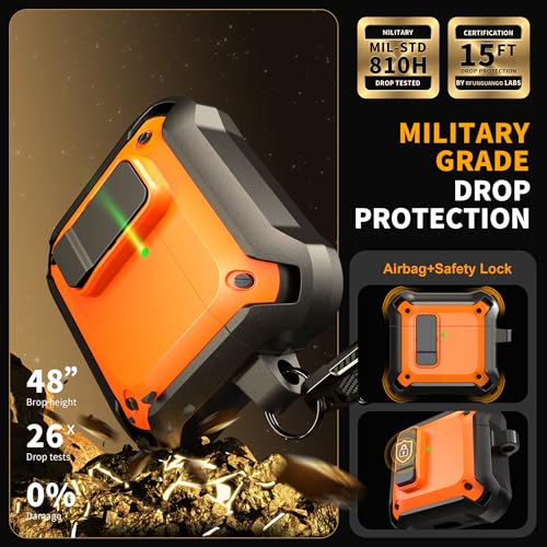 Image of RFUNGUANGO for AirPods 5 /4 Case (2026 /2024) with Lock, Orange