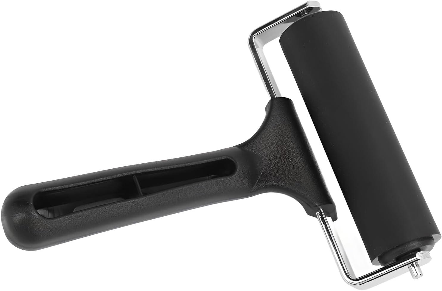 ACNTENY 2 Pcs 10cm Rubber Brayer Roller, Black, Printmaking Tool