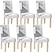 JMYDecor Coprisedie con Schienale, 6 Pezzi Coprisedia Elastico per Coprisedie Sala da Pranzo Rivestimento Sfoderabile, Fodere Sedie con Schienale Copertura Protettiva per sedie