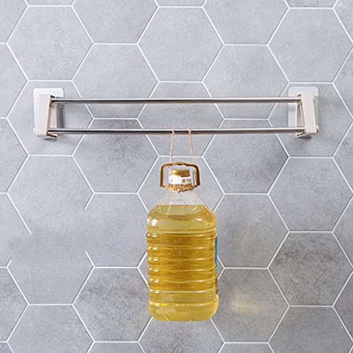 Porte-serviette sans perçage avec rail de rangement étanche blanc