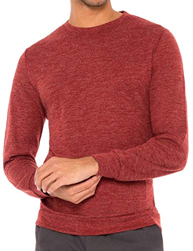 Mens Lightweight Crewneck Sweater - Dry Fit Moisture Wicking Pullover Sweaters Wine