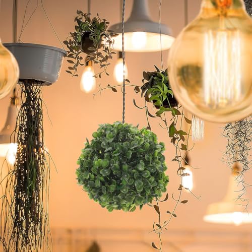 GANAZONO 8 Pcs Artificial Topiary Balls Simulation Plant Grass Balls Boxwood Balls Hanging Green Leaves Plant for Wedding Backyard Balcony Garden Decor - Image 6