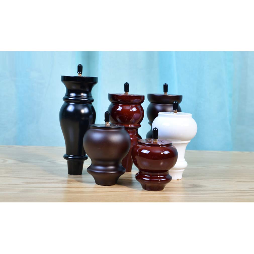 4 Gambe per Mobili in Legno Massello,Gamba Divano,Gambe per Tavolino,Piede per Armadio,Asta Filettata M8,per Comodino,Mobile TV,con Imbottitura Protettiva,Bianco (18cm/7.1in)
