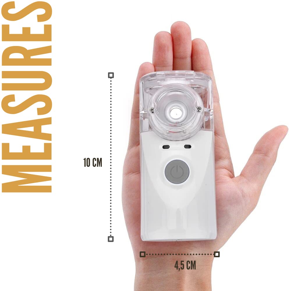 Nebulizador de Malla Portátil, Inhalador para Niños y Adultos, Inhaladores Eléctricos, Nebulizador Silencioso con Pilas AA (No incluídas) /USB, nebulizador de malla silencioso de tamaño bolsillo
