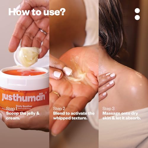 Image of Justhuman Whip-it-up Jelly Cream - Deep Moisture Body Soother with Aloe Vera, Shea Butter, Centella Asiatica, Collagen & Vitamin E for Hydrated, Soft & Radiant Skin - 238g