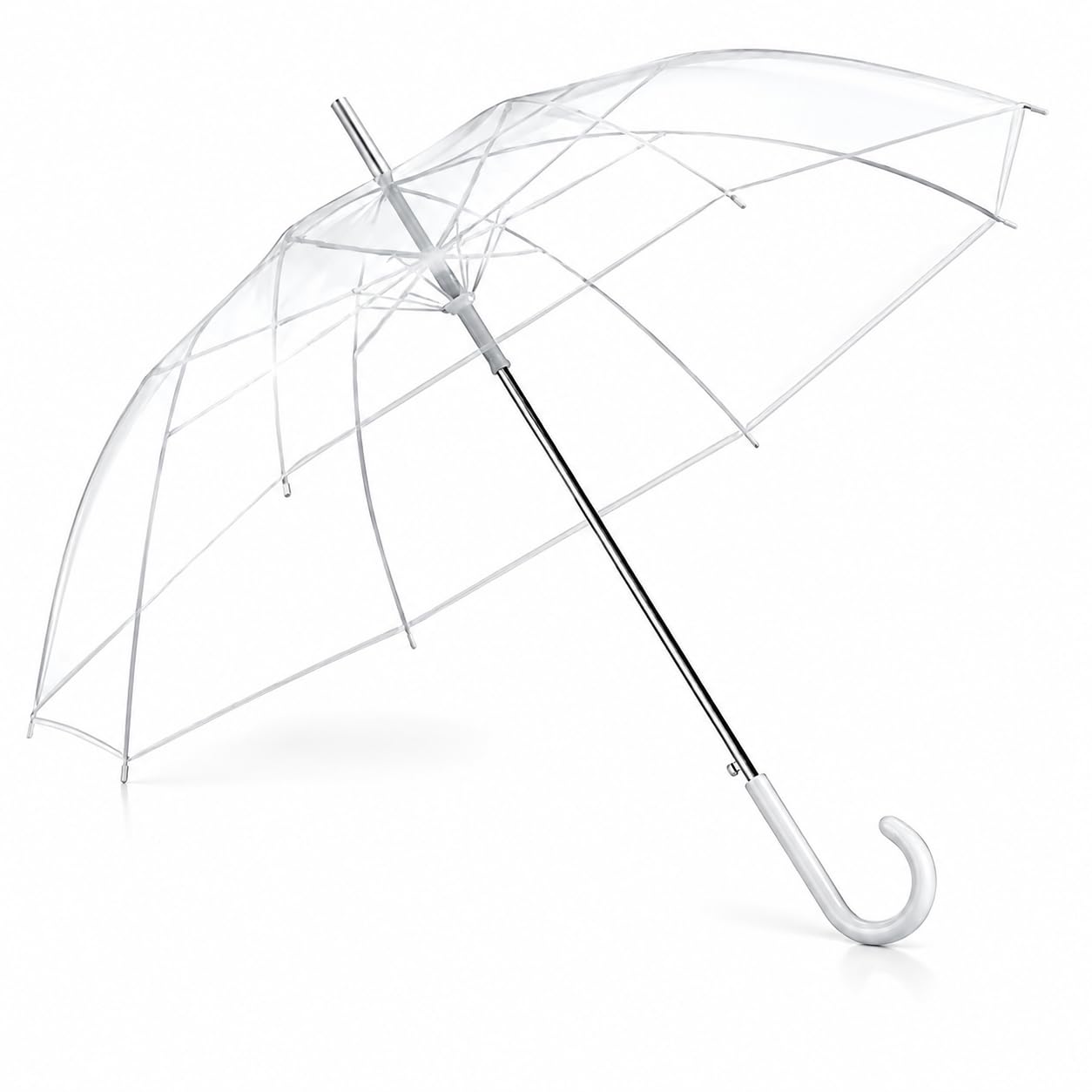 Transparent Dome Umbrella for Rain Protection | Windproof & Waterproof Clear Umbrella with Comfortable Curved Handle | Stylish,Suitable for Men, Women, Senior Citizens & Kids | Travel & Outdoor Use-image-33