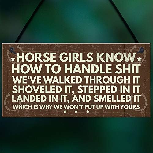 RED OCEAN Horse Signs Funny Hanging Plaque Horse Signs For Bedroom Signs About Horses Keepsake Gift