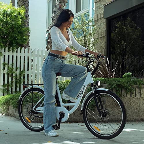 Heybike Cityscape Electric Bike for Adults 350W Electric City Cruiser Bicycle-Up to 40 Miles- Removable Battery, Shimano 7-Speed and Dual Shock Absorber, 26