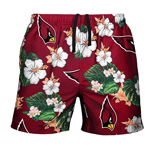 Image of FOCO NFL Mens NFL Team Logo Floral Hawaiian Swim Suit Trunks
