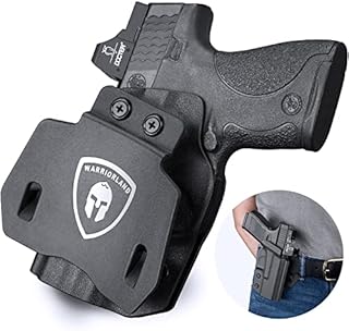 OWB Kydex Holster Fit: S&W M&P Shield 9mm Pistol, Not Fit Light/Laser, Outside Waistband 1.5''/1.75'' Paddle Holster, Posi-Click Audible Retention Lock, Optic Ready, Right Hand