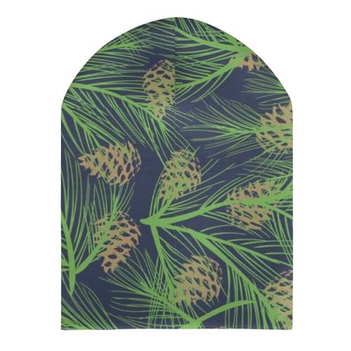 Pine Cones Pattern Kids Beanie Hat for for Girls Boys Children Cap Winter Knitted Chemo Cancer Headwear Accessories Gifts Decoration Black3