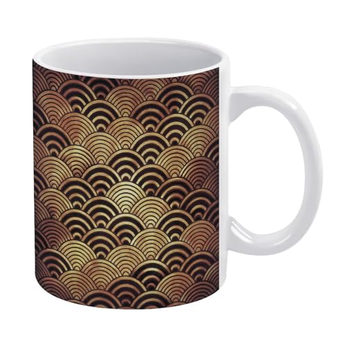 マグカップ おしゃれ 波 復古風 和風 コーヒーカップ 陶器 丈夫 マグ カップ 食器 直径8.2×高さ9.6cm 330ml 軽い 気軽に使える コーヒーマグ インテリア アウトドア 綺麗 ジュース お茶 新生活 雑貨 台所 飲食店 家庭用 かわいい 誕