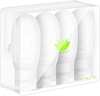 Oursunshine Travel Bottles, Leakproof Silicone Refillable Travel Containers, Squeezable Travel Tube Sets Cosmetic Toiletry...