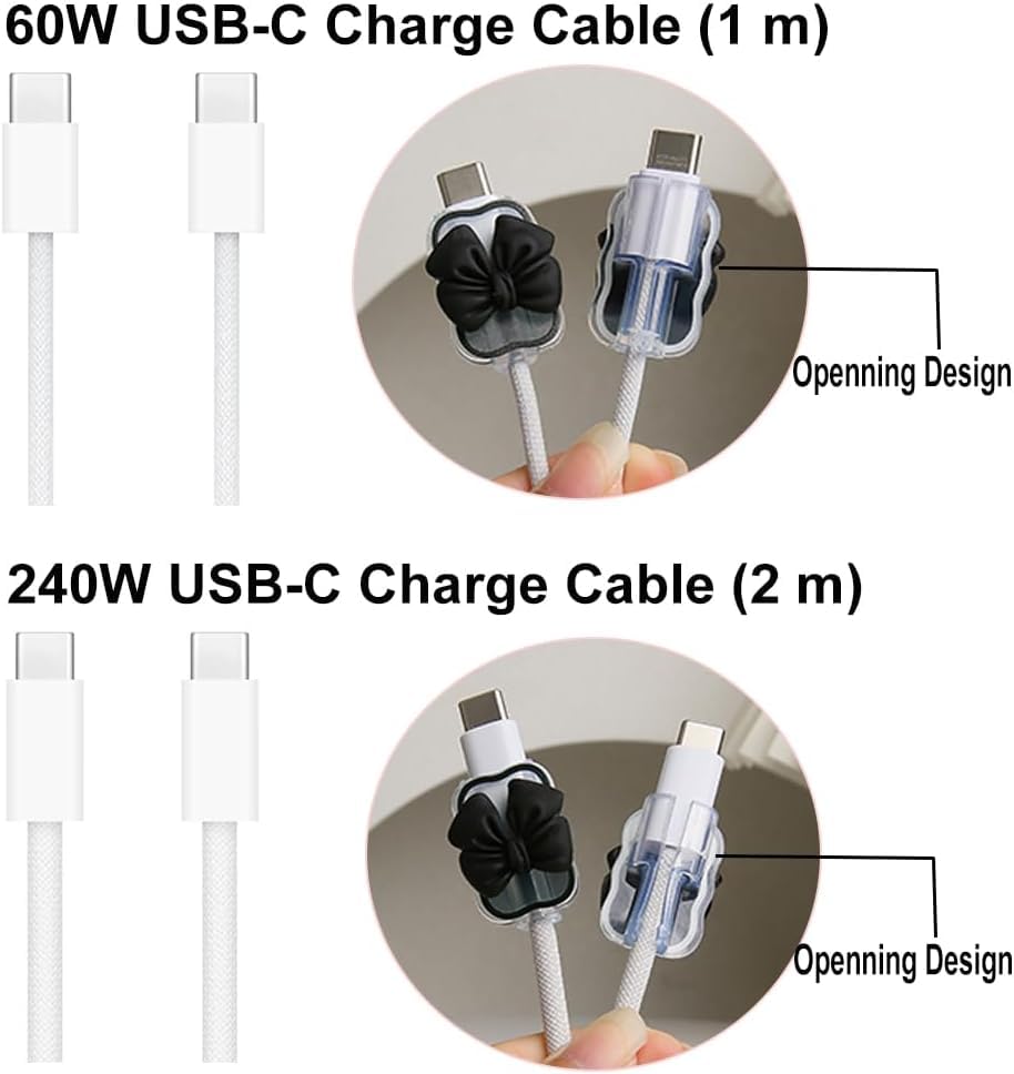 Image of FACTOTECH Case for MacBook & iPad Charger, 29w 30w 35w Charger Case, Travel Cord Organizer, Accessories (for Apple 29w 30w 35w Adapter)-Black Bow