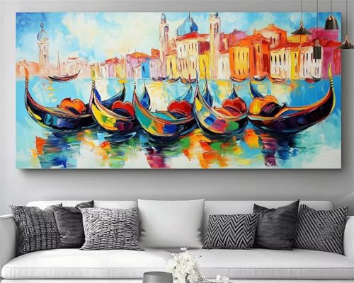 Diamond Painting Barco de Venecia de 30x60cm para decoración de pared en casa