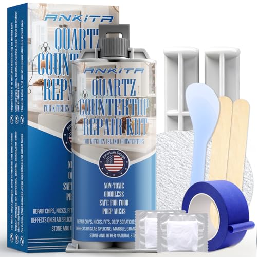 Quartz Countertop Repair Kit (White), Quick-Drying...