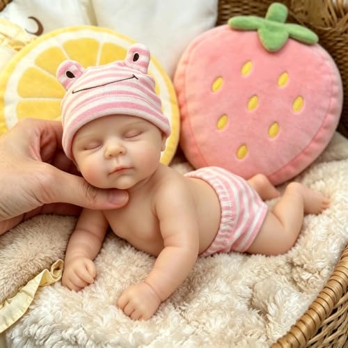 Zero Pam 30CM Muñeca Bebé 100% Silicona, Muñecas Bebe Reborn Silicona Cuerpo Completo Niña, Muñecos Reborn Reales