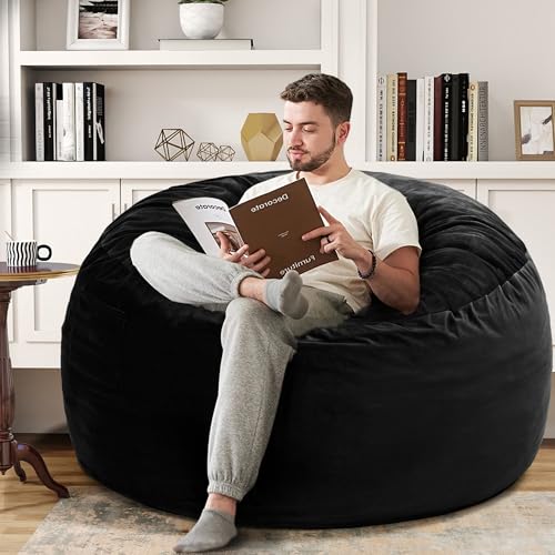 Image of 4 Ft. Bean Bag Chair for Adults, Teens, Kids with Memory Foam Filling