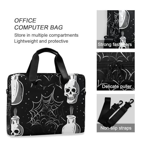 Maletín ALAZA para laptop con diseño Skull y correa miniatura 5