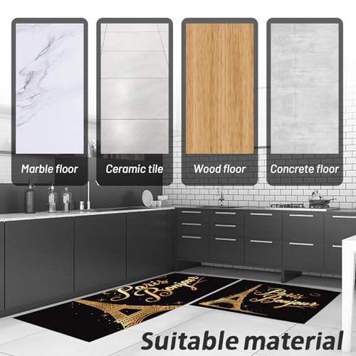 Juegos de alfombras de cocina para proteger el suelo con estilo moderno y limpio 6