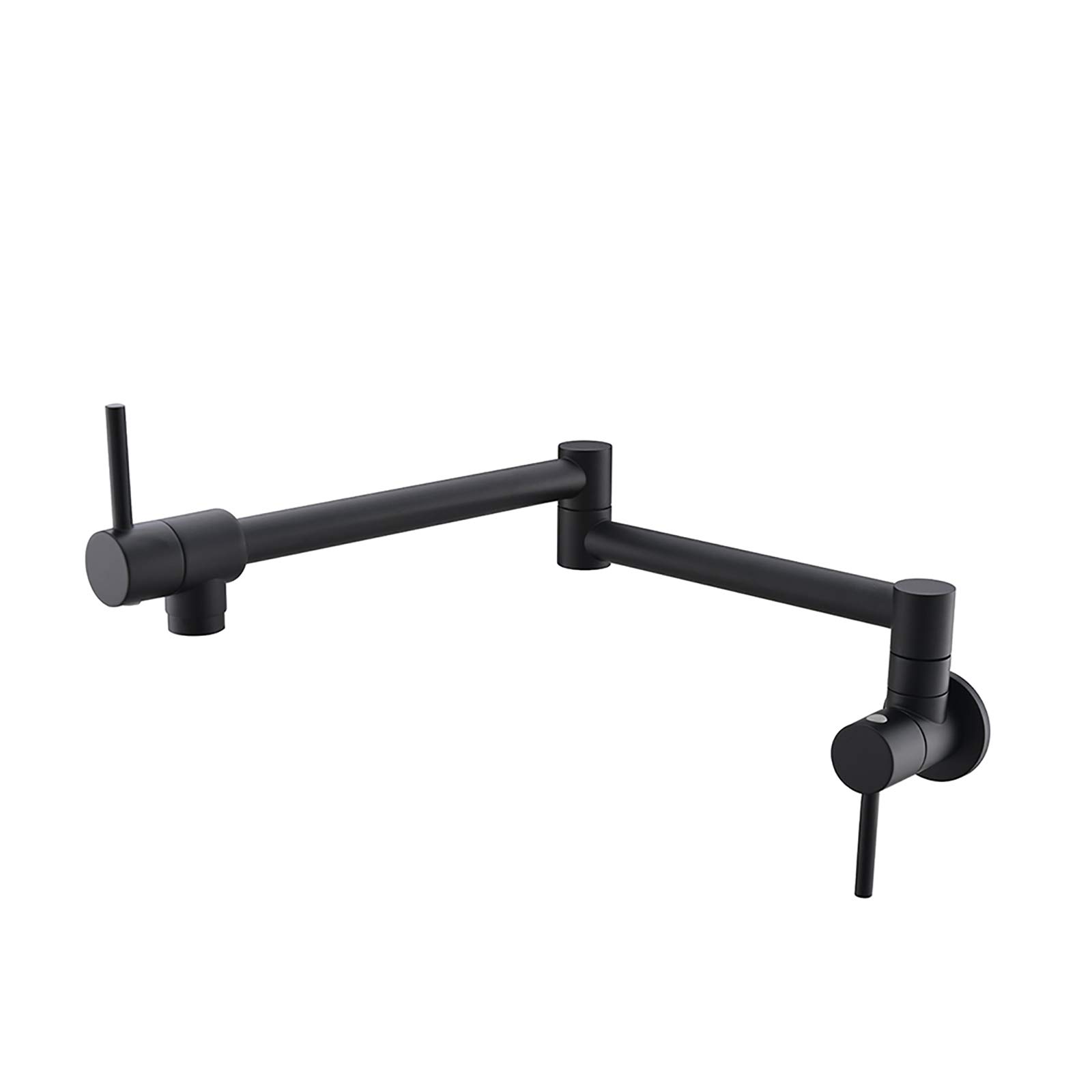 Yjyjy Black Faucet/Tap,Pot Filler Faucet Wall Mount Brass Kitchen Faucet Folding Stretchable Double Joint Swing Arm Kitchen Sink Faucet Two Handle Single Cold Retro Faucets For Kitchen Sinks