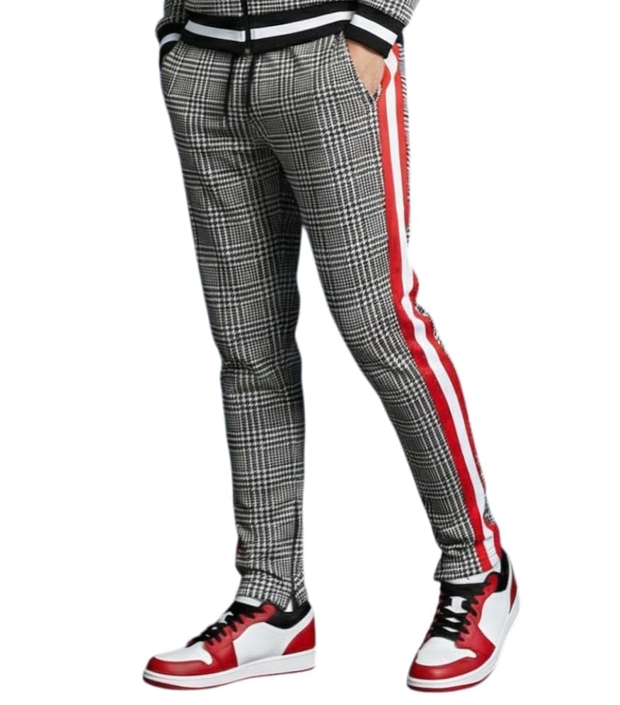 Image of SCREENSHOT Screenshotbrand Mens Hip Hop Slim Fit Track Pants - Athletic Jogger Bottom with Side Taping