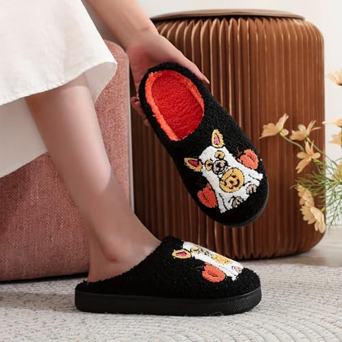 Image of LNERIP Animal Slippers Fruit Slippers Plant Slippers Various Cartoon Patterns Fluffy Soft Memory Foam Retro Indoor Outdoor Home Couple Shoes