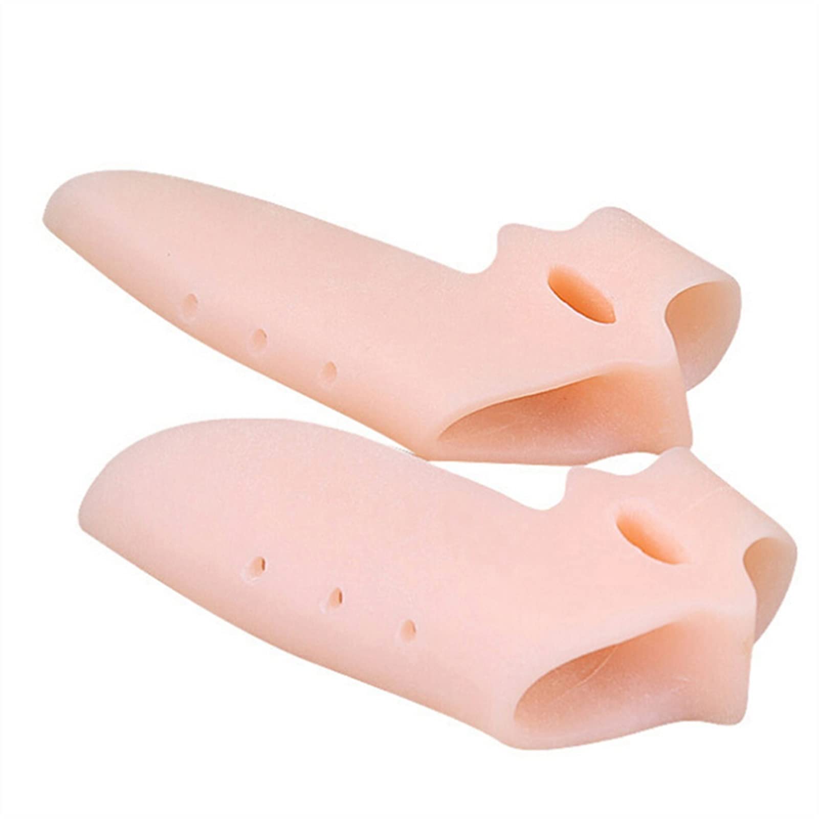 MUSUMI 2 Pezzi Gel di Silicone Dita del Piede separatore per Dita dei Piedi a Due Fori Pollice valgo protettore borsite regolatore Alluce valgo Guardia Sollievo Dolore Piedi Cura (Rosa S ， L)