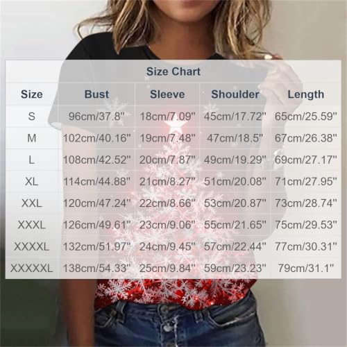 Christmas Shirts for Women Short Sleeve Crew Neck Top Going Out Blouse - image 3