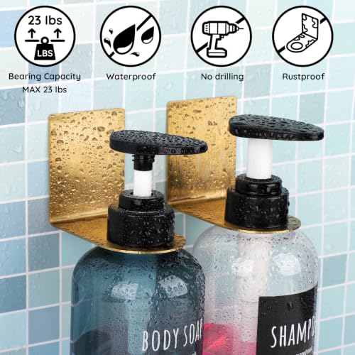 Image of Segbeauty 3pcs Non-Drilling Adhesive Bottle Dispenser Holder, Dia 1.3in