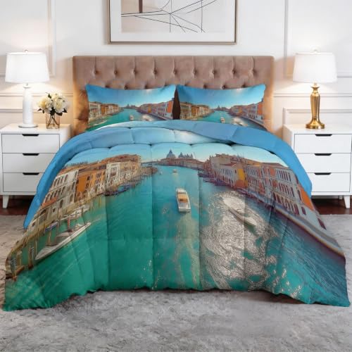 Edredón de verano azul cielo ropa de cama individual ligera con nubes blancas lavable 3