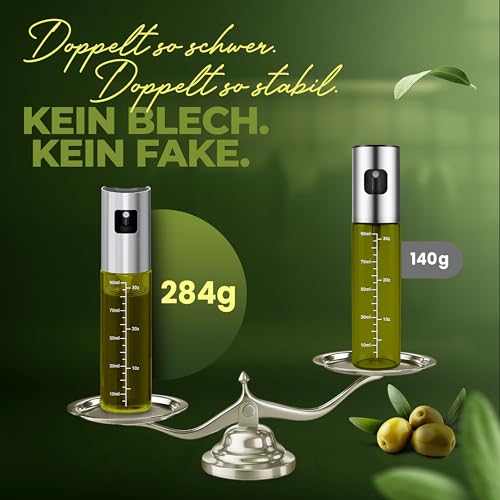 Leisure Life® | NEUEINFÜHRUNG | Hochwertiger Ölsprüher | grünes UV-Schutz Glas & vollmantel Edelstahl | 100% BPA frei (Jade Green - UV) – Ansicht 3