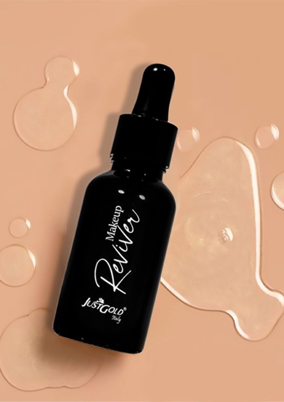 justgold makeup reviver mixing solution for fixing broken makeup, dry gel eyeliner & mascara; matte finish pigment activator & illuminator (transparent)