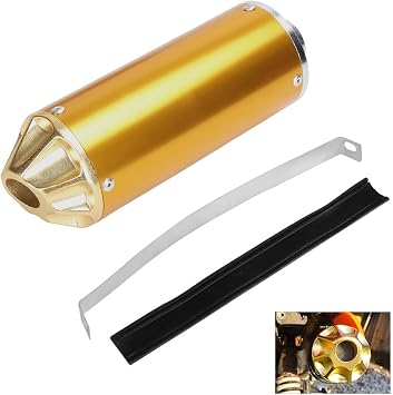 28mm Exhaust Muffler Silencer Pipe 1.1" for CRF50 XR50 KLX Coolster SSR Thumpstar TTR YCF Lifan Apollo 50cc 70cc 90cc 110cc 125cc Pit Trail Dirt Bike Mini Bike Motorcycle Motocross Parts Gold