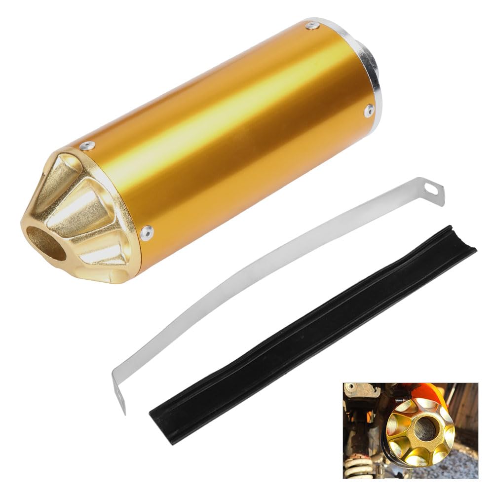 28mm Exhaust Muffler Silencer Pipe 1.1" for CRF50 XR50 KLX Coolster SSR Thumpstar TTR YCF Lifan Apollo 50cc 70cc 90cc 110cc 125cc Pit Trail Dirt Bike Mini Bike Motorcycle Motocross Parts Gold