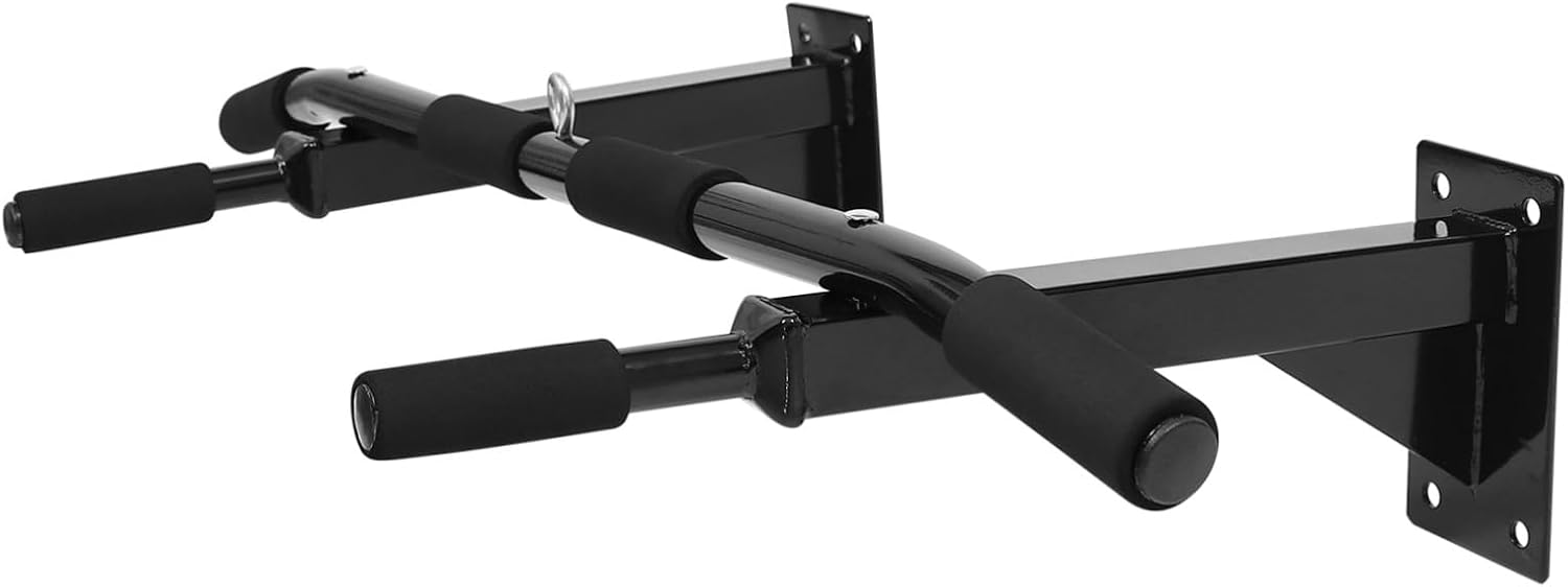 Mikinona Adjustable Heavy Duty Pull Up Bar Wall Mounted Upper Body Workout Bar with Anti-slip Handles for Home Strength Training and Convenient Exercise