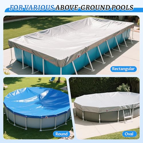 Heavy Duty 100FT Pool Cover Cable and Winch Kit with Tightener, Winterizing Wire and Ratchet Fastener for Securing Above Ground Swimming Pool Covers, Patio, Lawn and Garden Pool Accessories (Red)