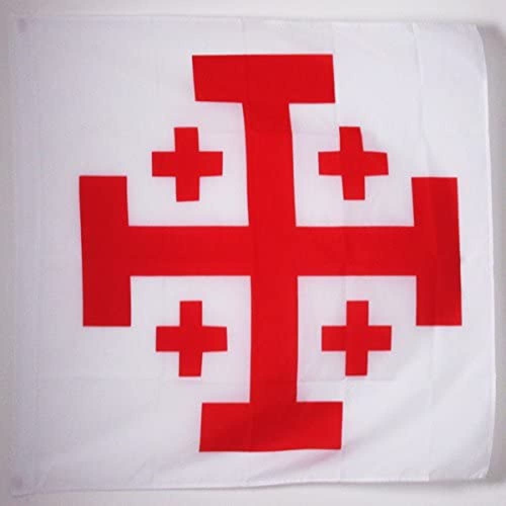 AZ FLAG Tischflagge 'Katholisches Gebet' - 21x14 Cm Kleine Kreuzflagge Für Büro & Zuhause, Mit Sockel & Stange