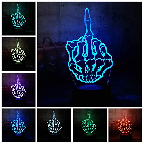 Cool 3D Led Night Light Mid Finger Rgb 7 Colors Change Usb Lustre Desktop Lamp For Kids Boy Gift Christmas Home Cool 3D Led Night Light Mid Finger Rgb 7 Colors Change Usb Lustre Desktop Lamp For Kids