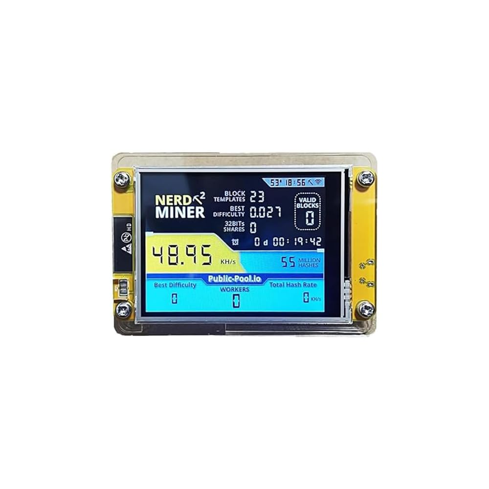 Nerd Miner V2 - Minerador de Bitcoin 54kH/s, Baixo Consumo (1W), WiFi  2.4GHz, Silencioso - Mineração de BTC, BCH, DGB - Ideal para Iniciantes e  Mineração Caseira | Amazon.com.br