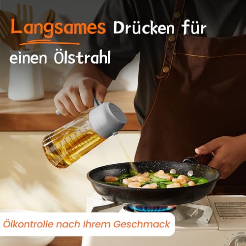 TrendPlain 16oz Ölsprüher für Speiseöl – 470ml Olivenöl Flasche – 2-in-1 Ölspender und Ölsprüher – Küchen Gadgets für Kochen… – Ansicht 3