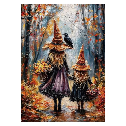 Mushroom Puzzle 1000 Piece Puzzle for Adults Magic Mushroom Jigsaw Puzzles Colorful Mushroom Toadstool Nature Wildlife Rainbow Fungi Puzzles (Witch Trail)