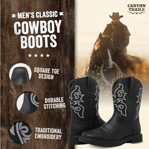Mens Cowboy Boots - Square Toe Western Boots2