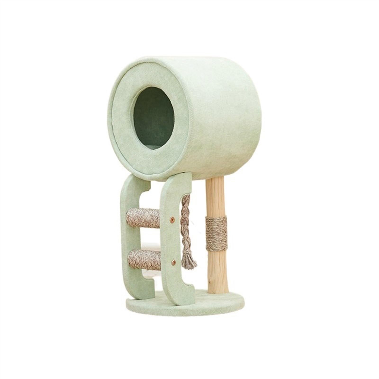 Litière pour chat et arbre à chat de luxe combinés en bois massif pour optimiser votre espace